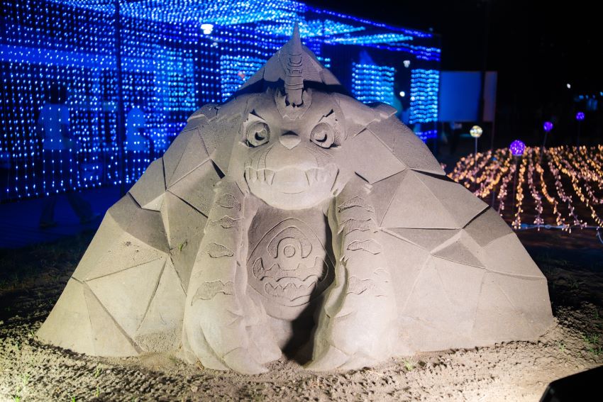 中秋烤肉 新北河濱10/4-6增6處臨時場區 3 《圖說》八里城市沙雕展展至10月12日。〈高灘處提供〉