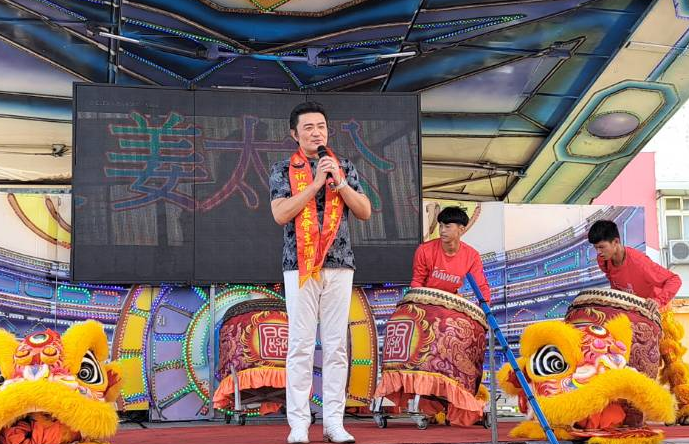 藝人李㼈21日感謝姜太公道場保佑他家庭平安、事業順利。圖/記者宋秉忠攝