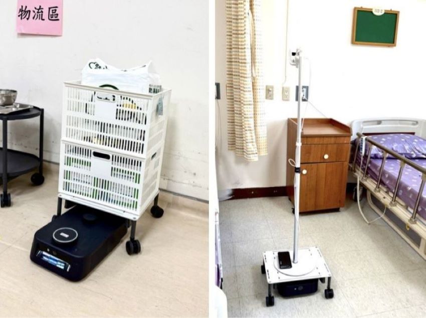 《圖說》機器人最大的意義在於帶來了照護心境的轉變，被親切稱呼為「小幫手」。〈板橋榮家提供〉