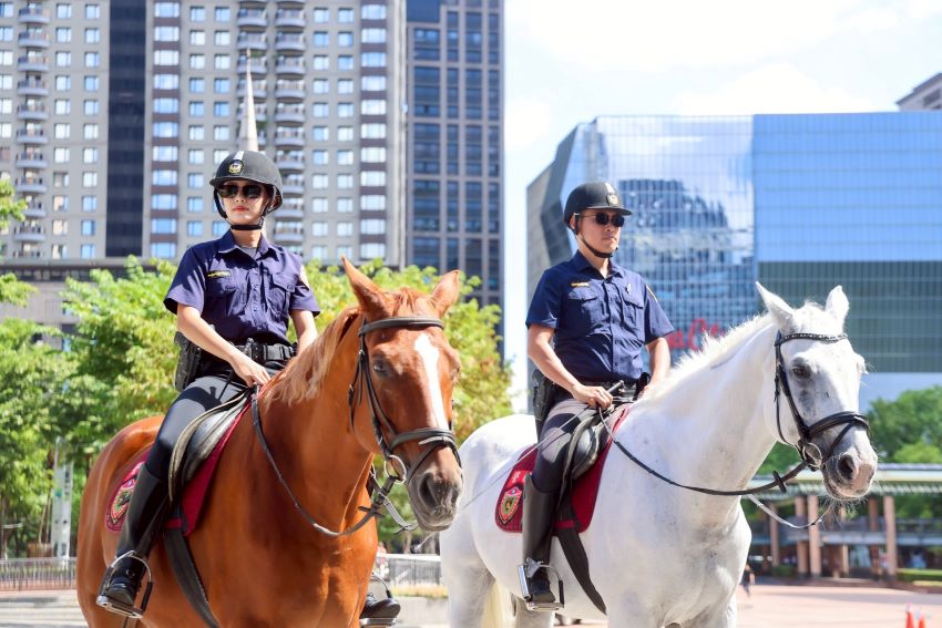 8駿馬18騎士展城市精神 新北騎警10/10再登國慶舞台 5 《圖說》新北騎警隊將參加114年國慶日表演遊行,特別精選8匹駿馬與18位騎警同仁,擔任「英雄車隊」前導任務。〈新聞局提供〉