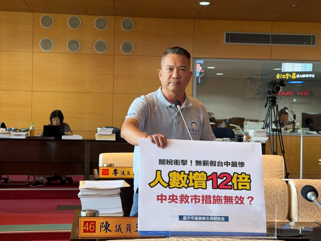 台中無薪假人數暴增12倍 議員示警關稅房市車市「三殺」 2 S 245854