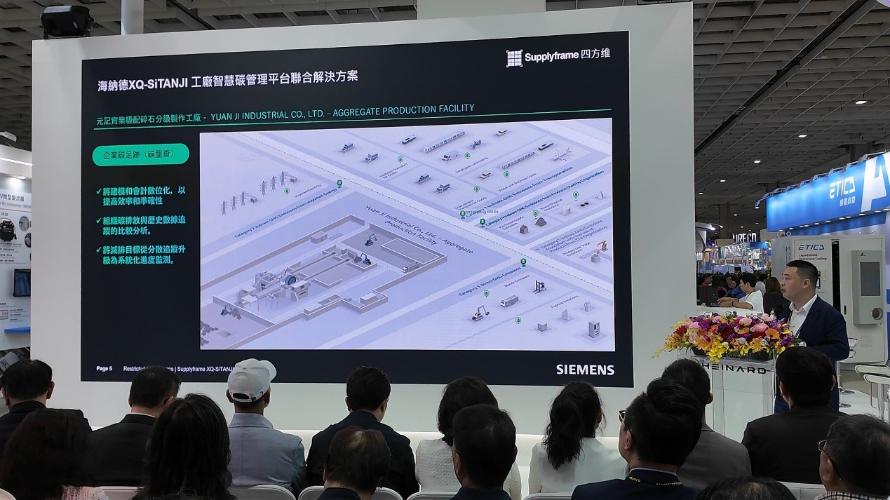 影音/西門子攜手海納德深耕臺灣碳管理市場「西碳跡」閃耀國際智慧能源周 6 圖▲西門子代表現場解說西探跡技術應用。