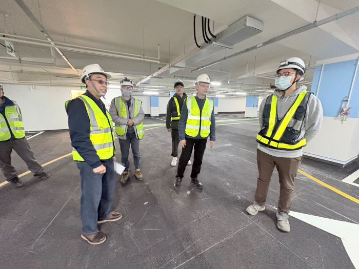 《圖說》三重區興華公園地下停車場工程進度達96%，預計今年4月完工。〈交通局提供〉