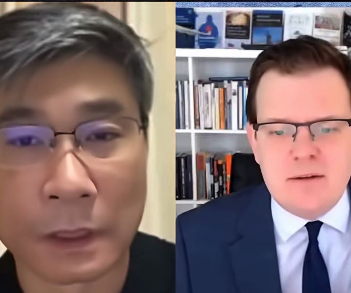 北京老師江學勤 神預測美伊衝突 他還說美國必敗? 2 江學勤(左)近日接受美國獨立政治評論節目《Breaking Points》訪問。圖/取自凱莉彭公眾號影片