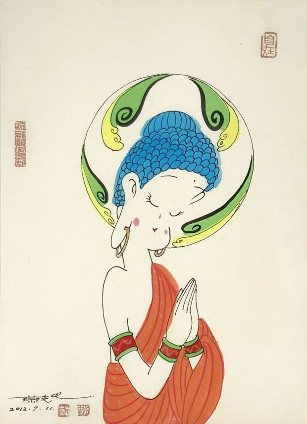 蔡志忠也很愛畫佛像。圖／取自澎湃新聞