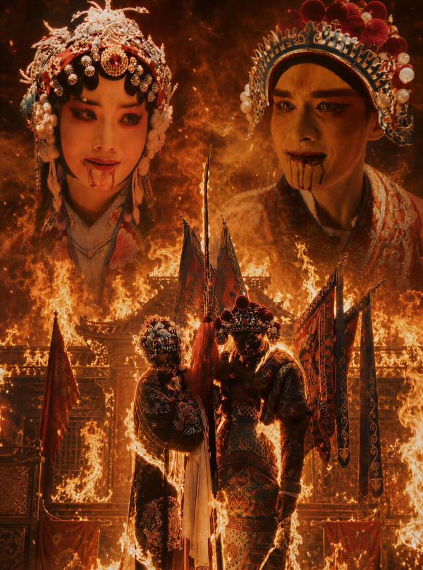 《ENEMY》真人實拍與AI共創 短劇拍成電影級爆款 10 《梨園雙星》的靈感來自1937年梨園藝人以戲台為戰場、與侵華日軍同歸於盡的悲劇。圖/取自影片