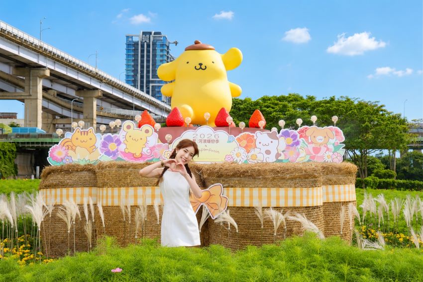 濱蝶戀季漫舞花間倒數6天 白晝賞遊體驗兩樣情 6 《圖說》布丁狗陪伴大家漫舞花間-「花間甜夢.幸福層疊」。〈高灘處提供〉