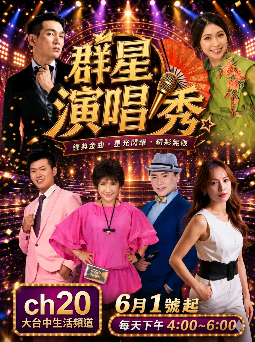 「大台中生活頻道」全新視覺娛樂饗宴!《群星演唱秀》5月20日起強勢試播 經典金曲點亮全台收視星光 3 %E5%A4%A7%E5%8F%B0%E4%B8%AD%E7%94%9F%E6%B4%BB%E9%A0%BB%E9%81%93%E7%BE%A4%E6%98%9F%E6%BC%94%E5%94%B1%E7%A7%80%E6%B5%B7%E5%A0%B1
